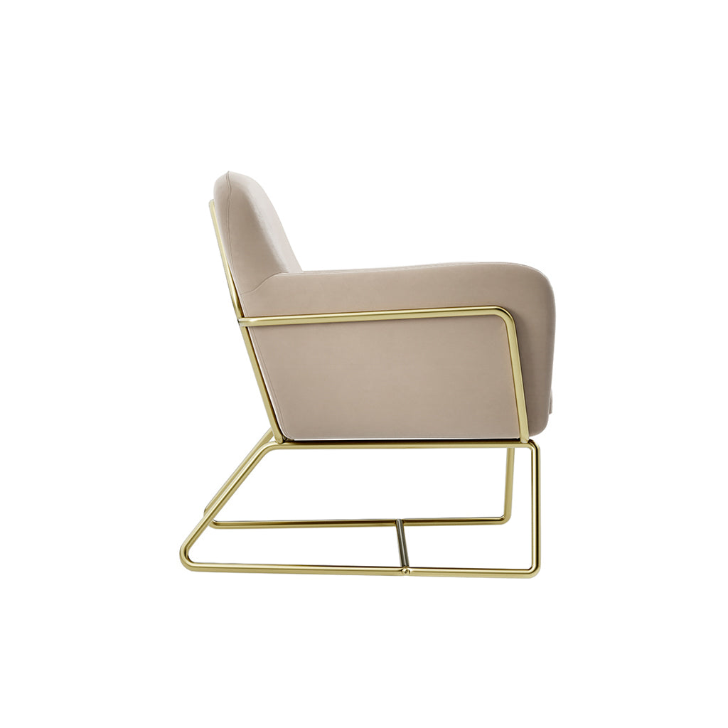 Madison Designs Marco Beige & Gold Accent Chair