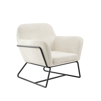 Madison Designs Marco Ivory Boucle & Black Accent Chair