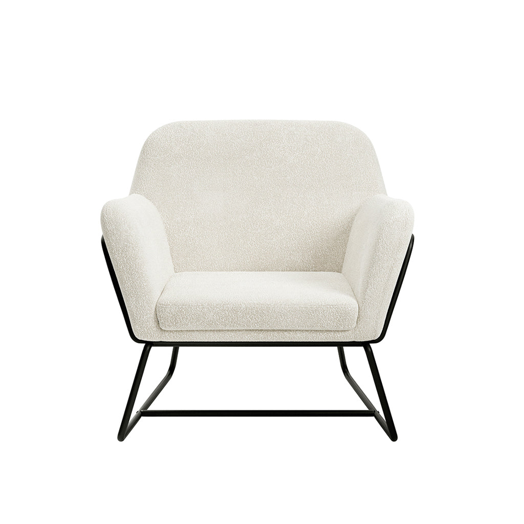 Madison Designs Marco Ivory Boucle & Black Accent Chair