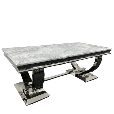 Arianna Chrome 120cm Marble Coffee Table - 6 Colors