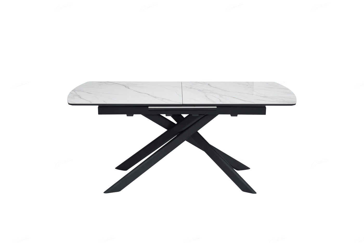 Cosmo 180-230cm White Ceramic Marble Dining Table