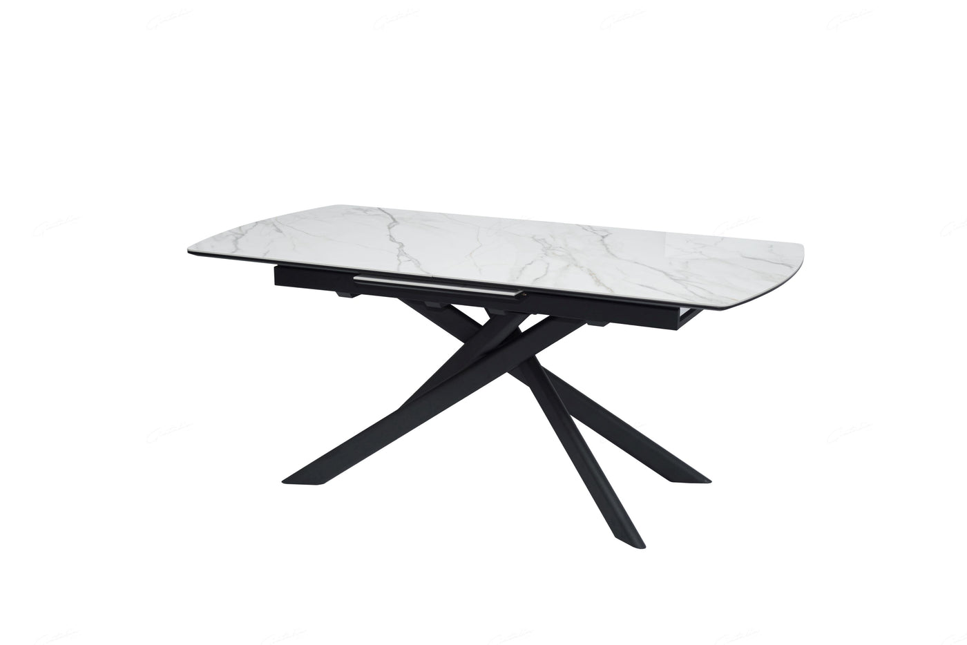 Cosmo 180-230cm White Ceramic Marble Dining Table