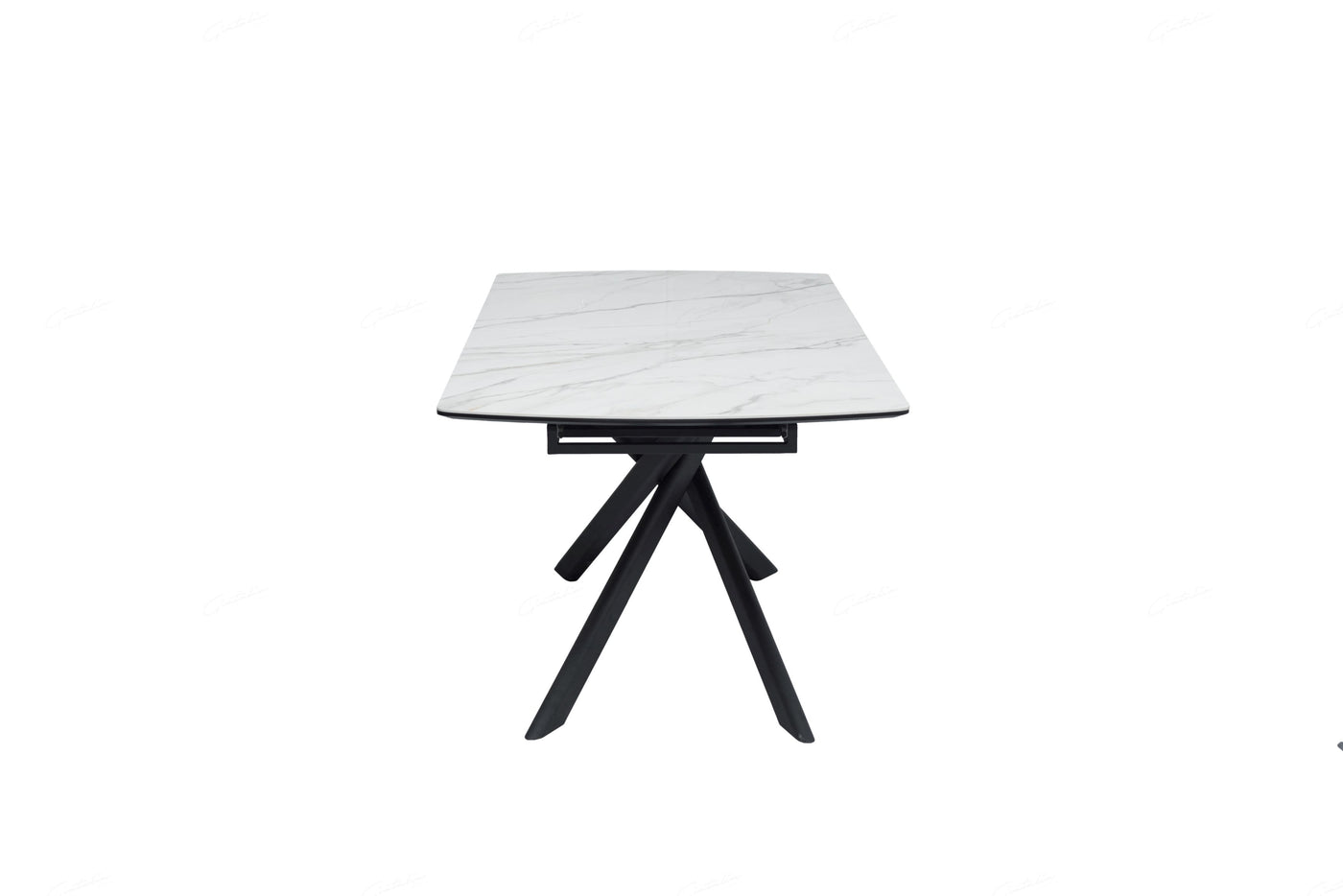 Cosmo 180-230cm White Ceramic Marble Dining Table