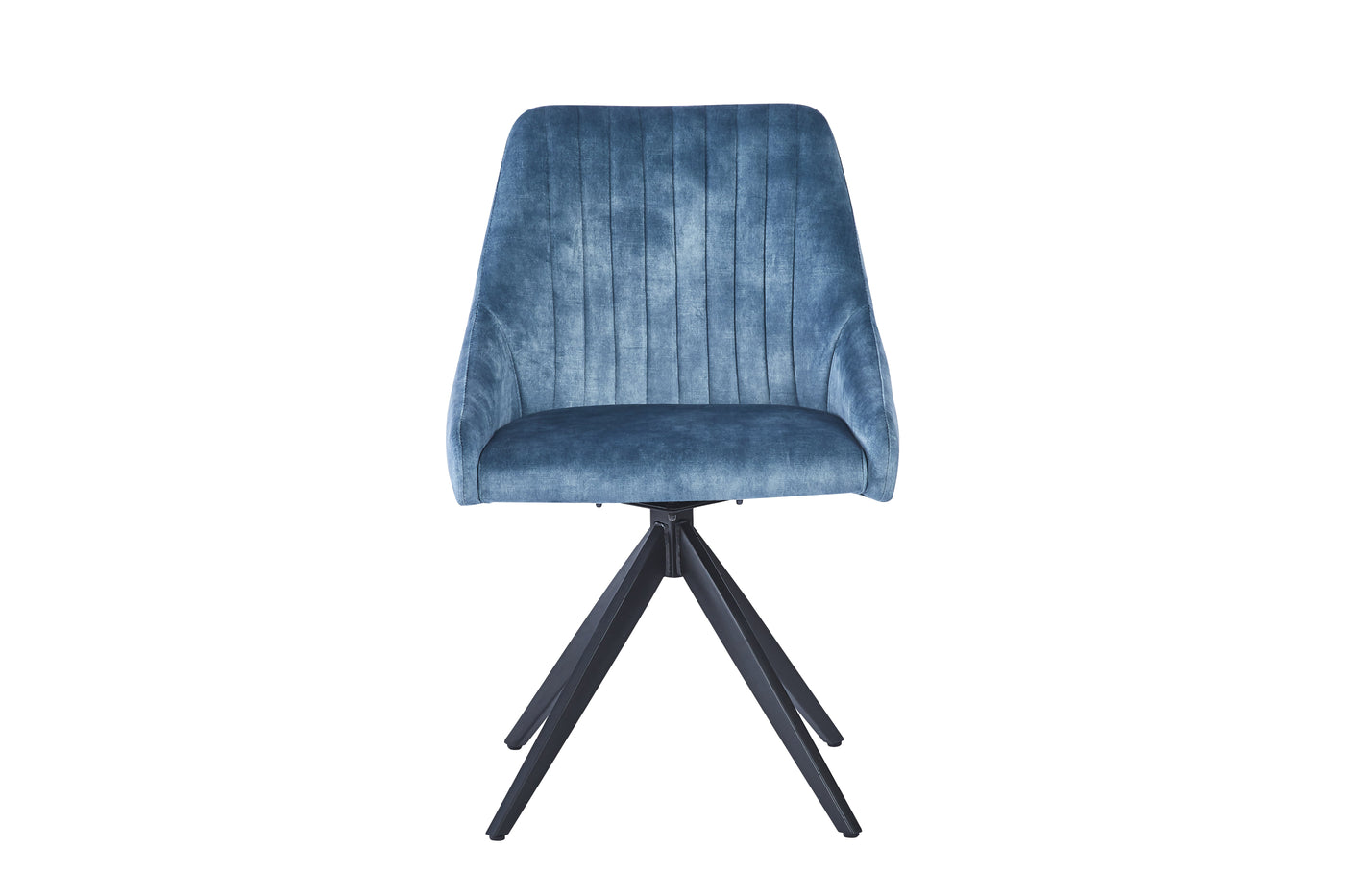 Giorgio Swivel Velvet Dining Chairs With Black Metal Base in 3 Colours - Pairs