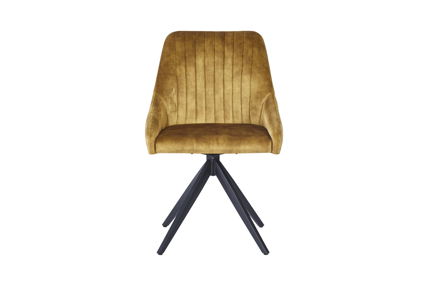 Giorgio Swivel Velvet Dining Chairs With Black Metal Base in 3 Colours - Pairs