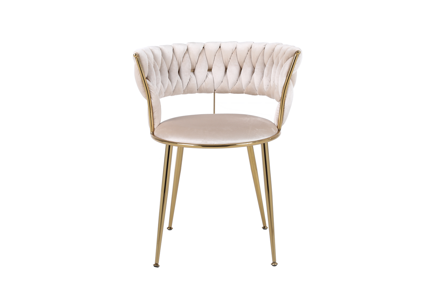 Camilla Luxury Cream & Gold Velvet Dining Chair Gold Legs