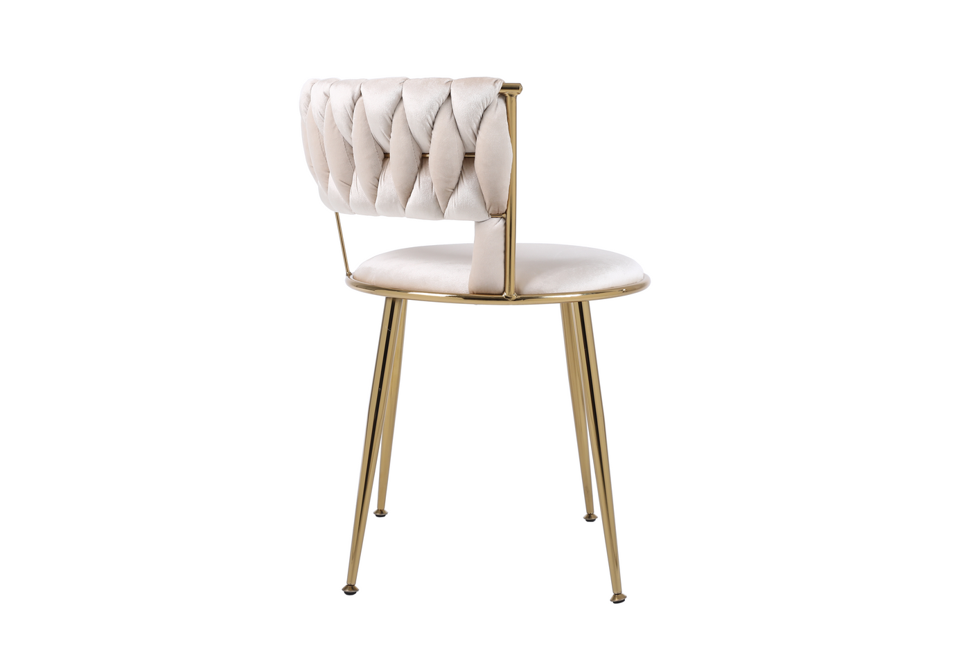 Camilla Luxury Cream & Gold Velvet Dining Chair Gold Legs