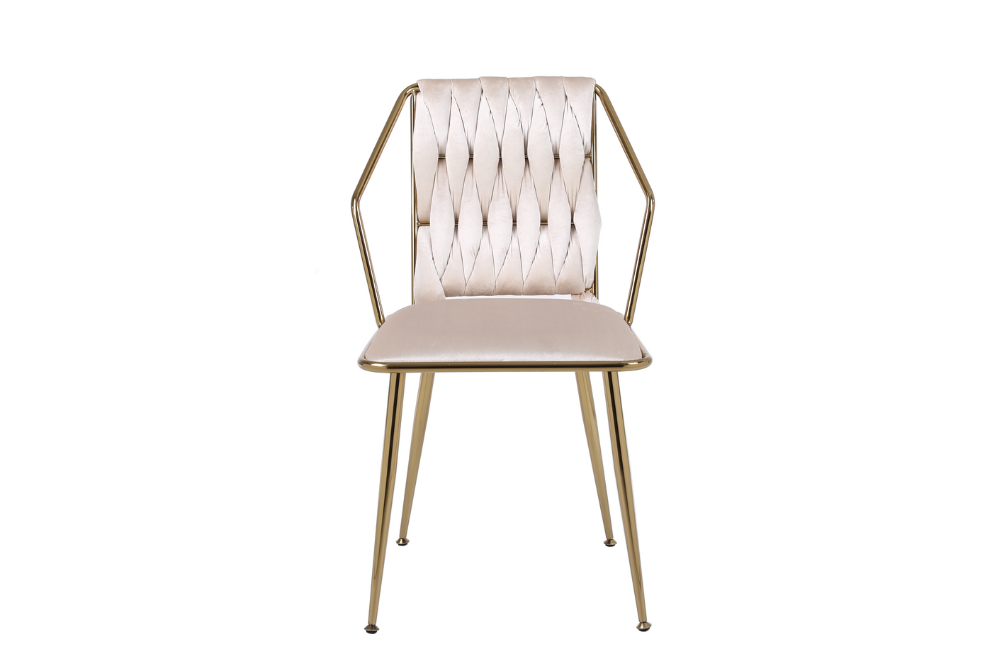 Daisy Cream & Gold Velvet Dining Chair Gold Legs