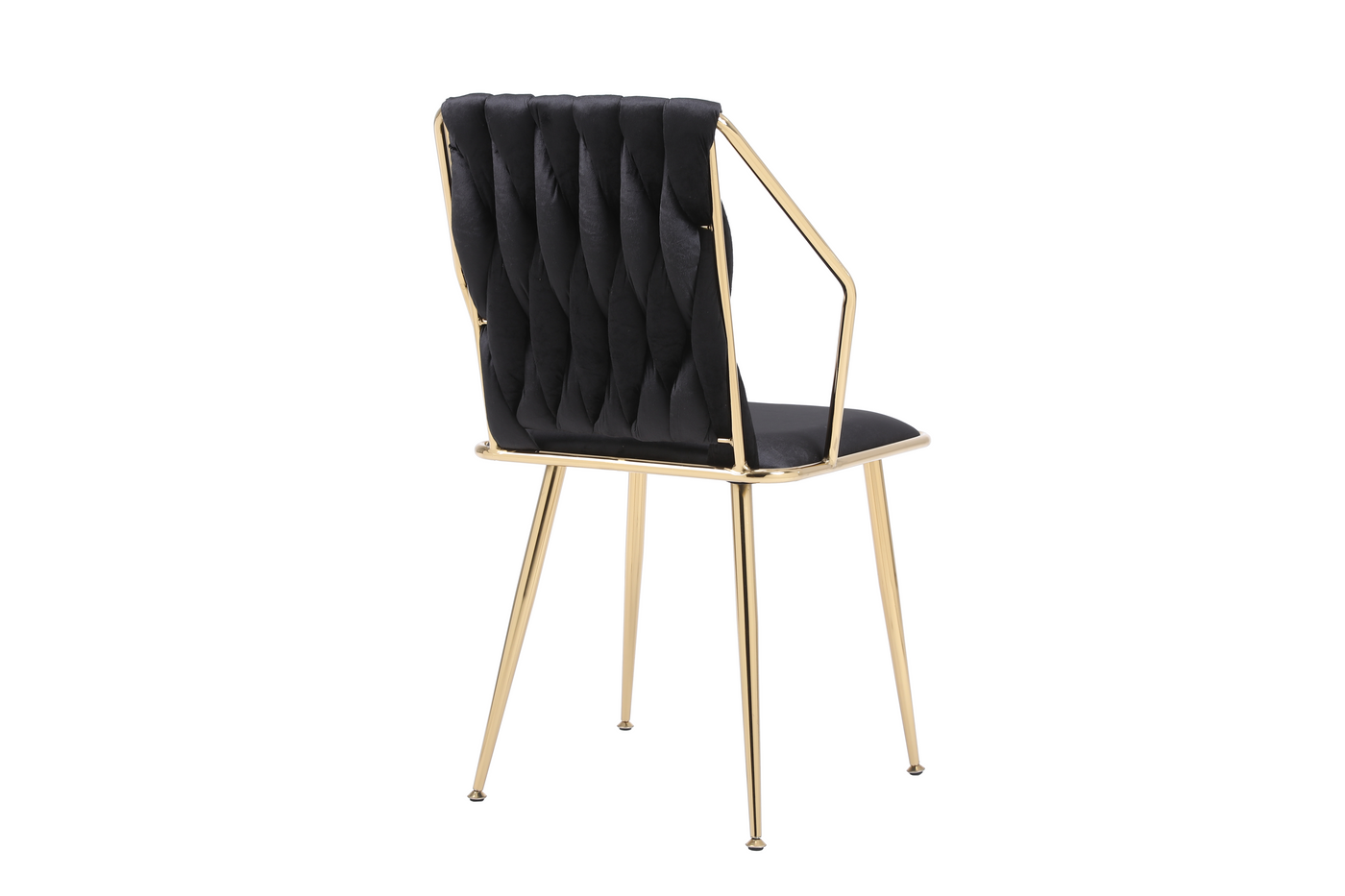 Daisy Black & Gold Velvet Dining Chair Gold Legs