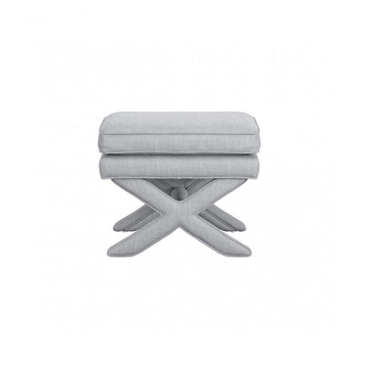 Manhattan Designs Rhode Light Grey Linen Stool