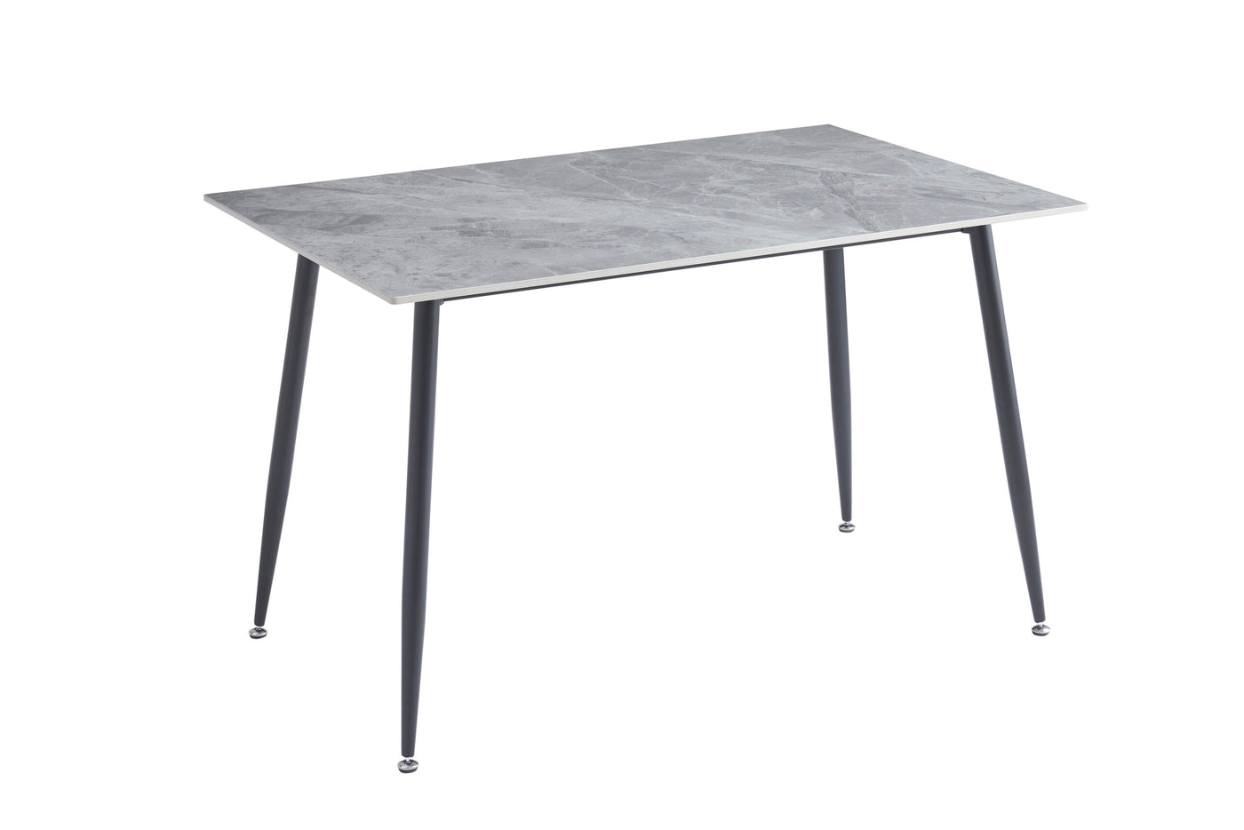 Oxford 120cm Grey Ceramic Top Dining Table With 4 Grey PU Leather Dining Chairs