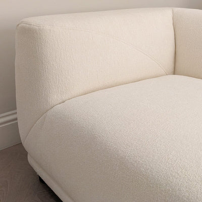 The Lottie Polar White Boucle Corner Premium Sofa White Boucle Fabric