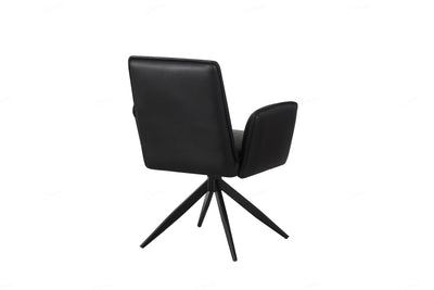 Eclat PU Leather Swivel Dining Chairs With Black Metal Base - Pairs - 2 Colours