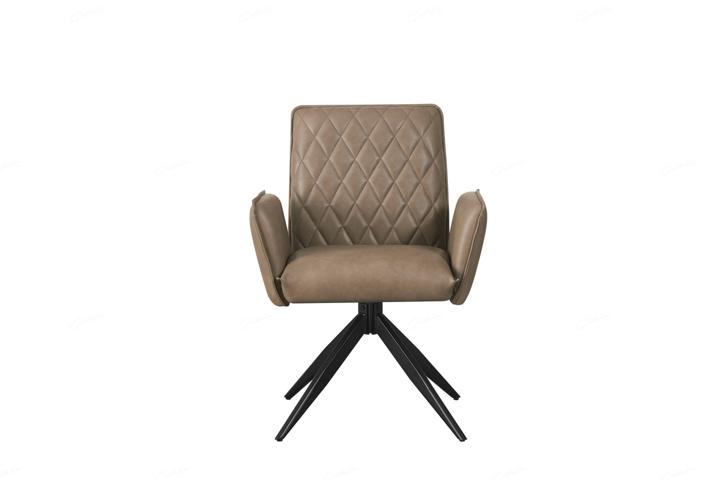 Eclat PU Leather Swivel Dining Chairs With Black Metal Base - Pairs - 2 Colours