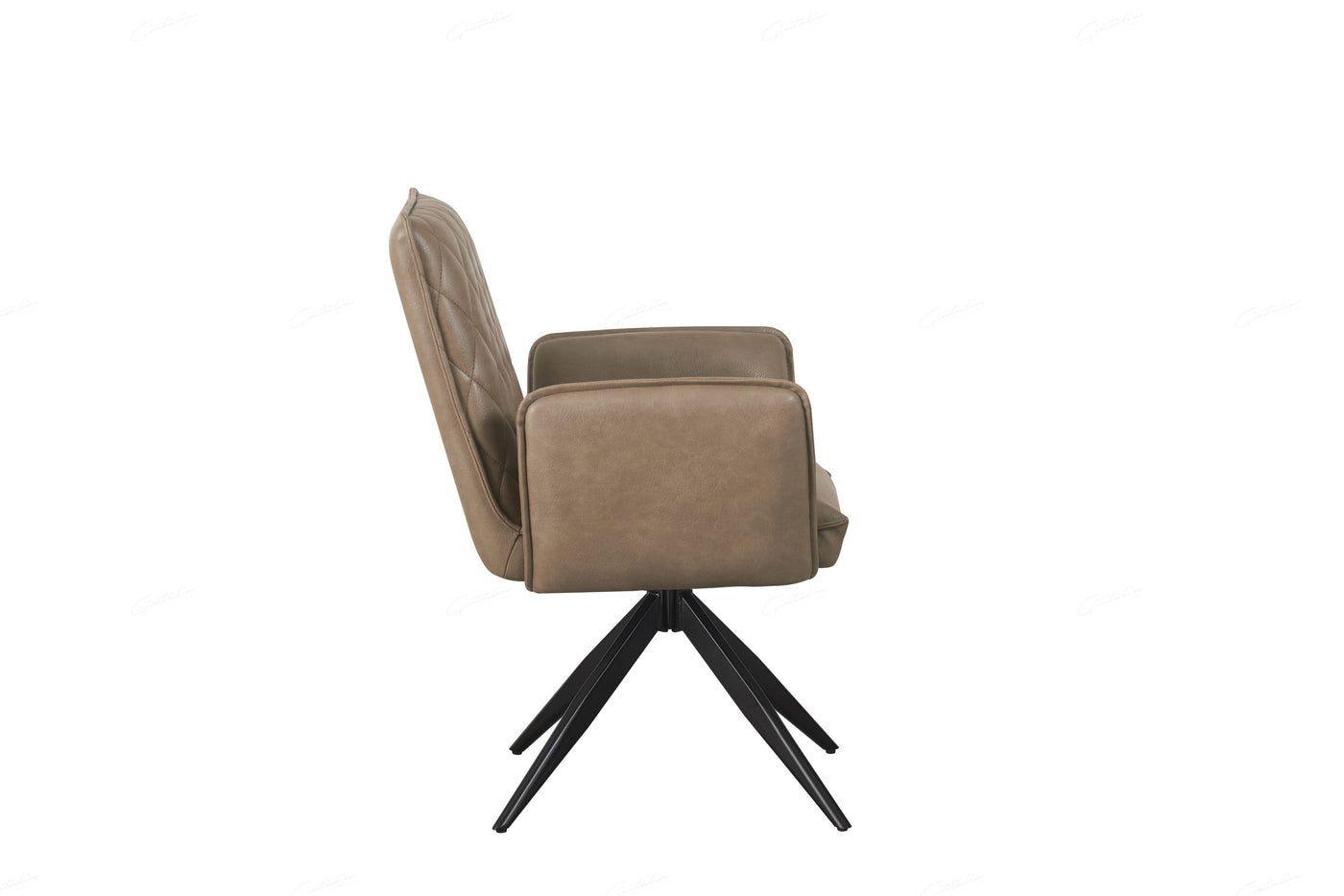 Eclat PU Leather Swivel Dining Chairs With Black Metal Base - Pairs - 2 Colours