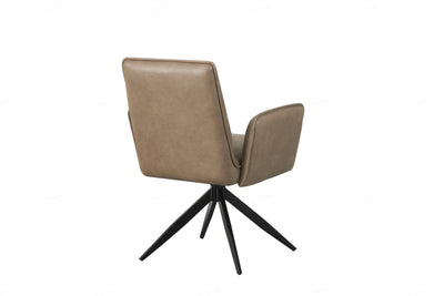 Eclat PU Leather Swivel Dining Chairs With Black Metal Base - Pairs - 2 Colours