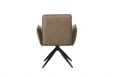 Eclat PU Leather Swivel Dining Chairs With Black Metal Base - Pairs - 2 Colours