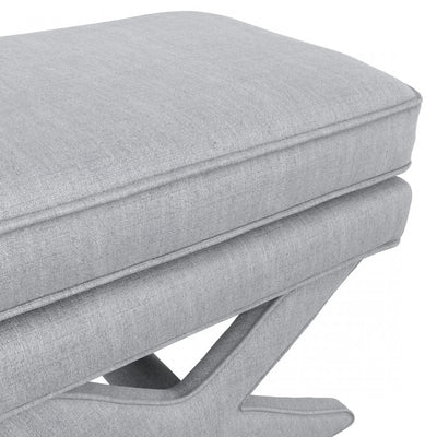 Manhattan Designs Rhode Light Grey Linen Stool