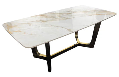 Lucien 120cm Ceramic Gold Coffee Table