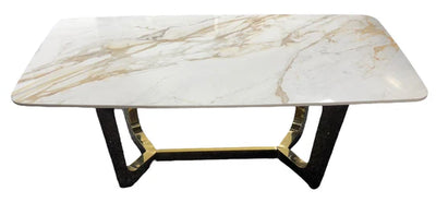 Lucien 120cm Ceramic Gold Coffee Table