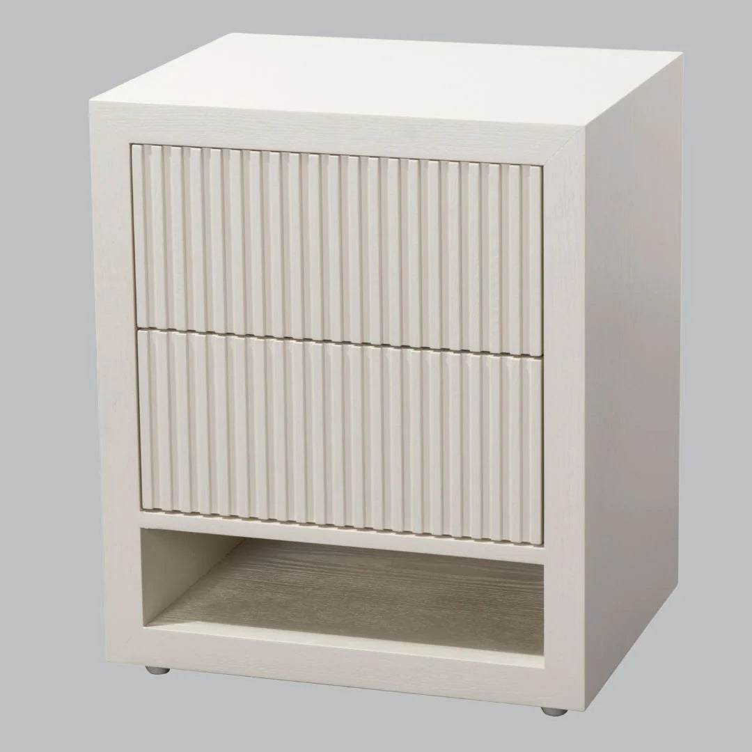 Grove 2 Drawer Side Table - White