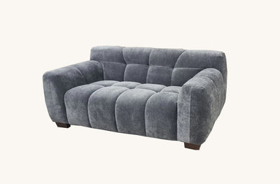 The Harlem Steel Boucle Velvet 2 Seater Premium Sofa Boucle Fabric