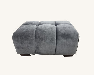 The Harlem Steel Boucle Velvet Footstool Premium Sofa Boucle Fabric