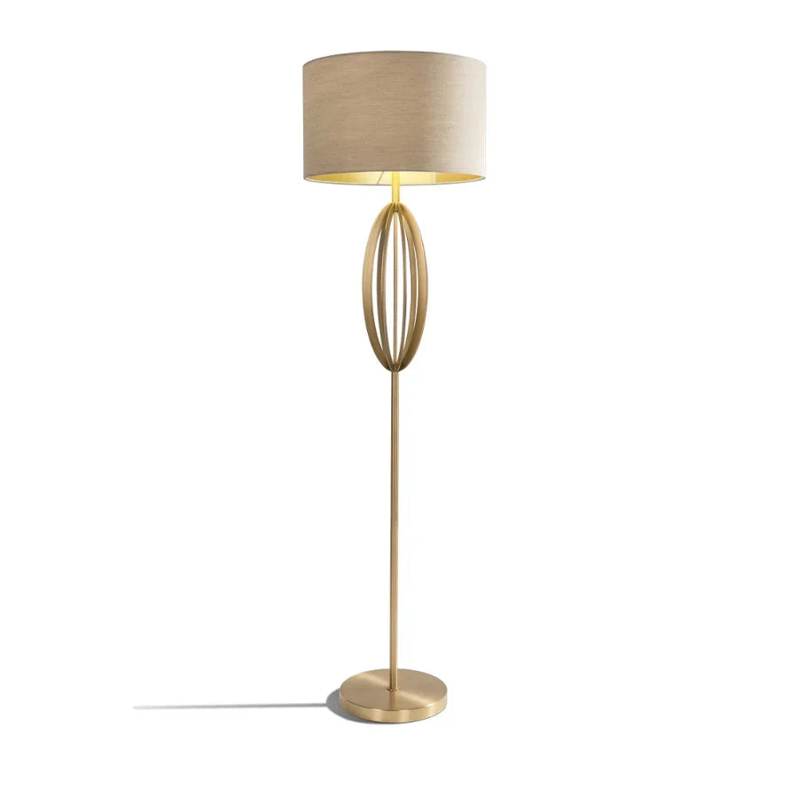 RV Astley Olive Floor Lamp In Antique Brass Finish