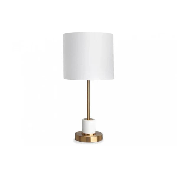 Berkeley Designs Ronda Table Lamp with White Marble and Brass