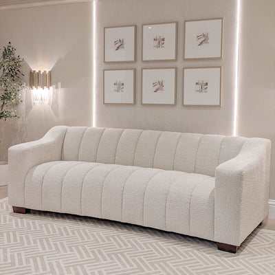 The Kelly Ivory Boucle 3 Seater Premium Sofa Ivory Boucle Fabric