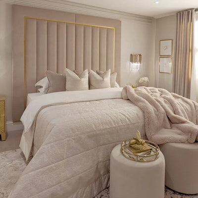 Como Gold Trim Channelled Luxury Bed