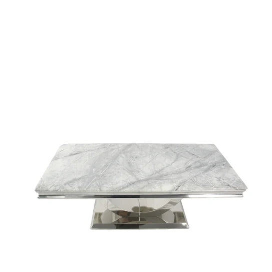 Arial 120cm Marble & Chrome Coffee Table - 6 Colours