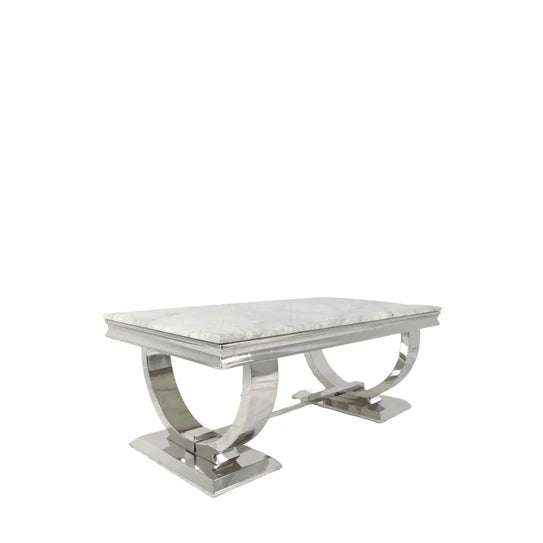 Arianna Chrome 120cm Marble Coffee Table - 6 Colors