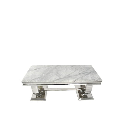 Arianna Chrome 120cm Marble Coffee Table - 6 Colors