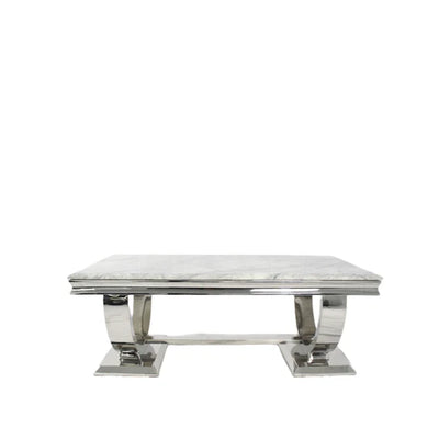 Arianna Chrome 120cm Marble Coffee Table - 6 Colors