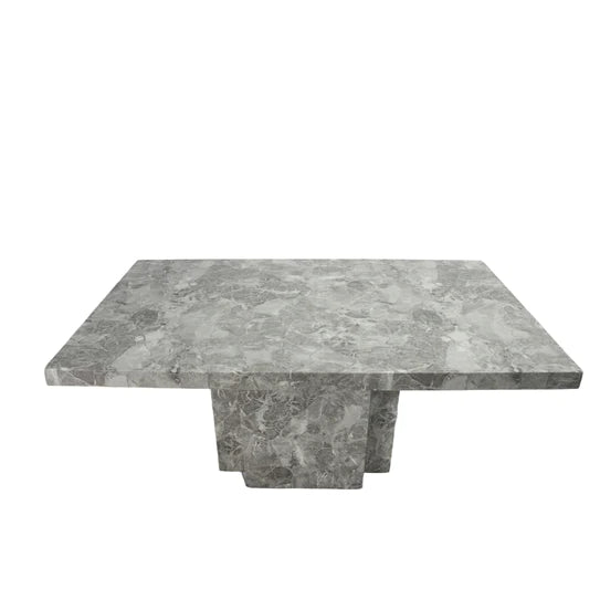 Minsk 150cm Grey Marble Round Dining Table + Chrome Lion Knocker Velvet Chairs