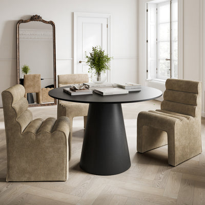 Manhattan Designs Juno Black Round 120cm Dining Table