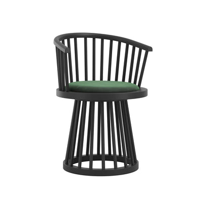 Manhattan Designs Lina Forest Green Velvet & Black Dining Chair