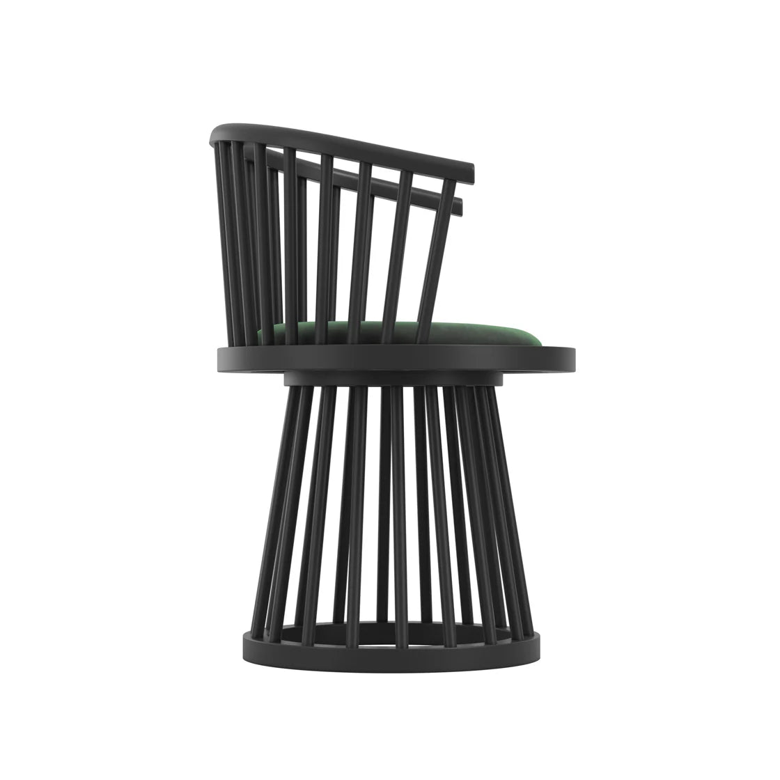 Manhattan Designs Lina Forest Green Velvet & Black Dining Chair