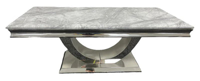 Arial 120cm Marble & Chrome Coffee Table - 6 Colours