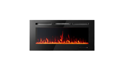 Luminis Black 60" WI-FI Insert Electric Fire 10 Colour LED Glass Wall Mounted Inset