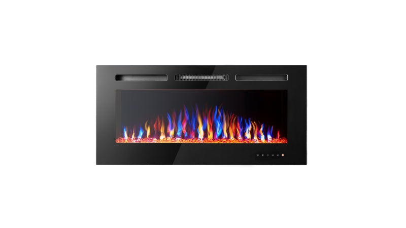 Luminis Black 50" WI-FI Insert Electric Fire 10 Colour LED Glass Wall Mounted Inset