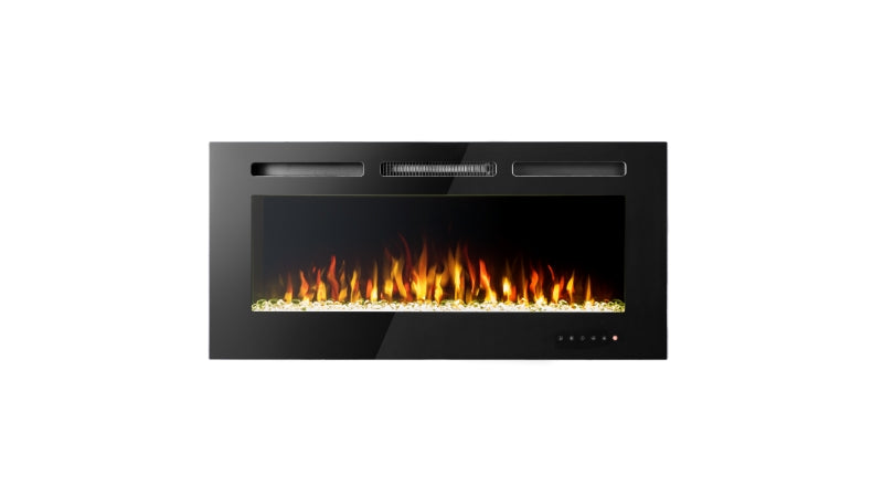 Luminis Black 60" WI-FI Insert Electric Fire 10 Colour LED Glass Wall Mounted Inset