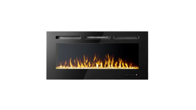 Luminis Black 60" WI-FI Insert Electric Fire 10 Colour LED Glass Wall Mounted Inset