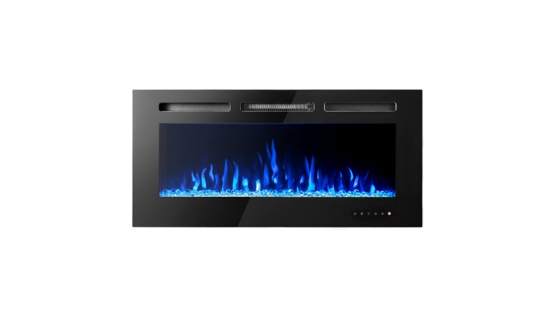 Luminis Black 60" WI-FI Insert Electric Fire 10 Colour LED Glass Wall Mounted Inset