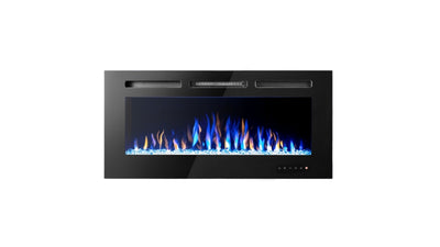 Luminis Black 50" WI-FI Insert Electric Fire 10 Colour LED Glass Wall Mounted Inset