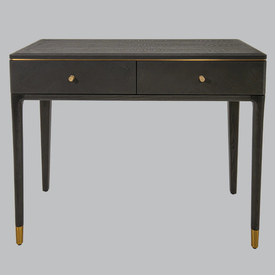 Marlow Dark Grey & Brass 2 Drawer Dressing Table