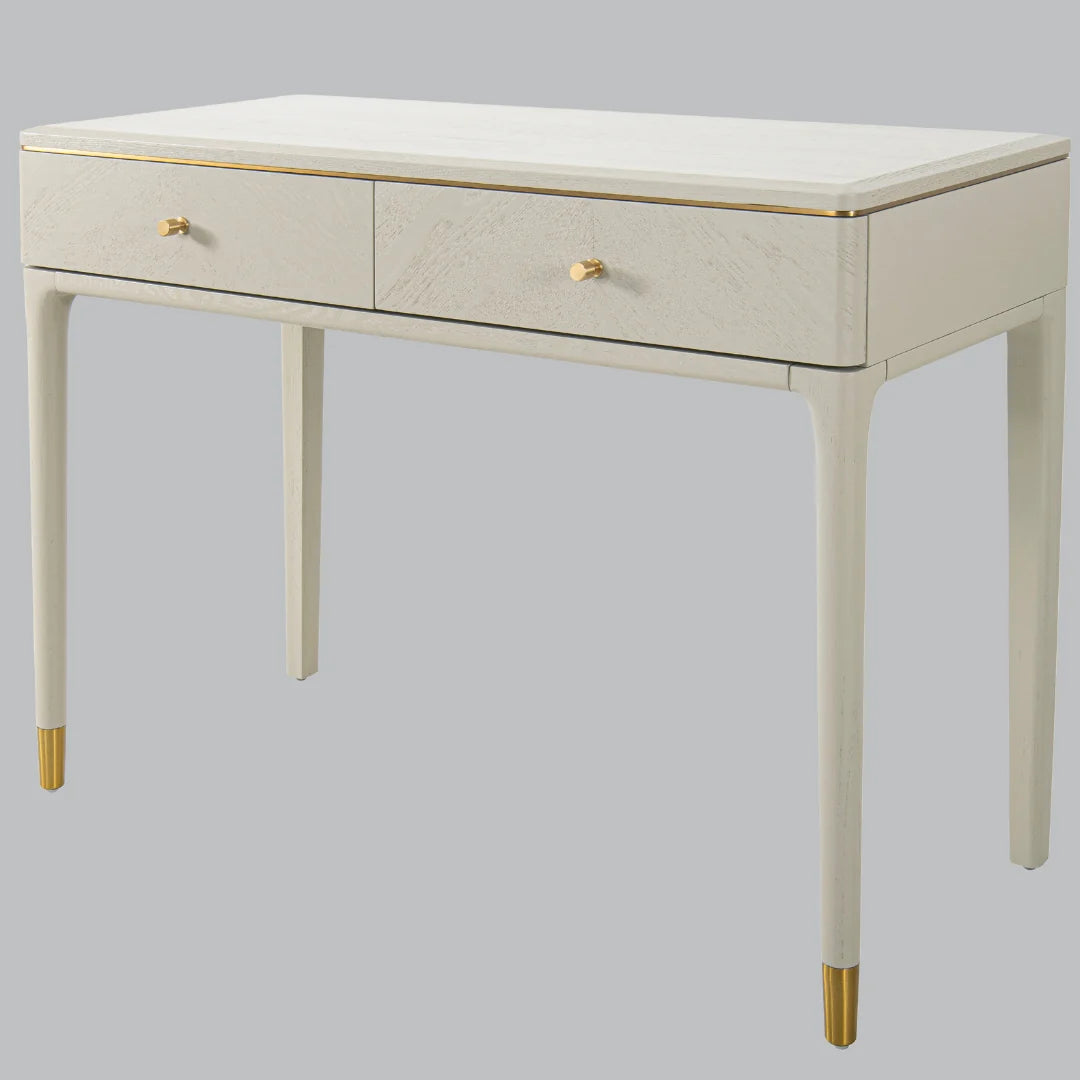 Marlow Off White & Brass 2 Drawer Dressing Table