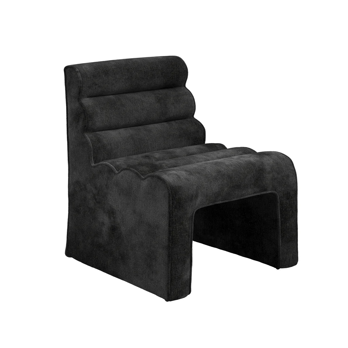 Manhattan Designs Nami Black Velvet Chenille Accent Chair