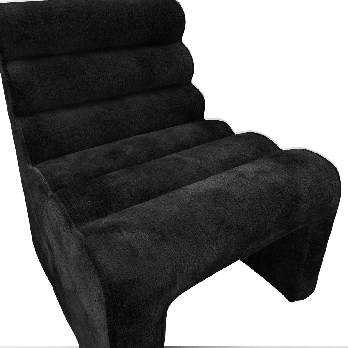 Manhattan Designs Nami Black Velvet Chenille Accent Chair